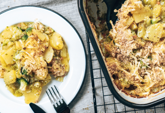 Kartoffelgratin mit Broccoli