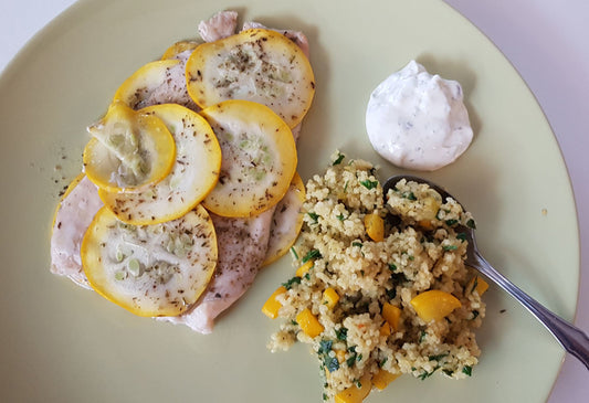 Zucchini-Lachs mit Hirse