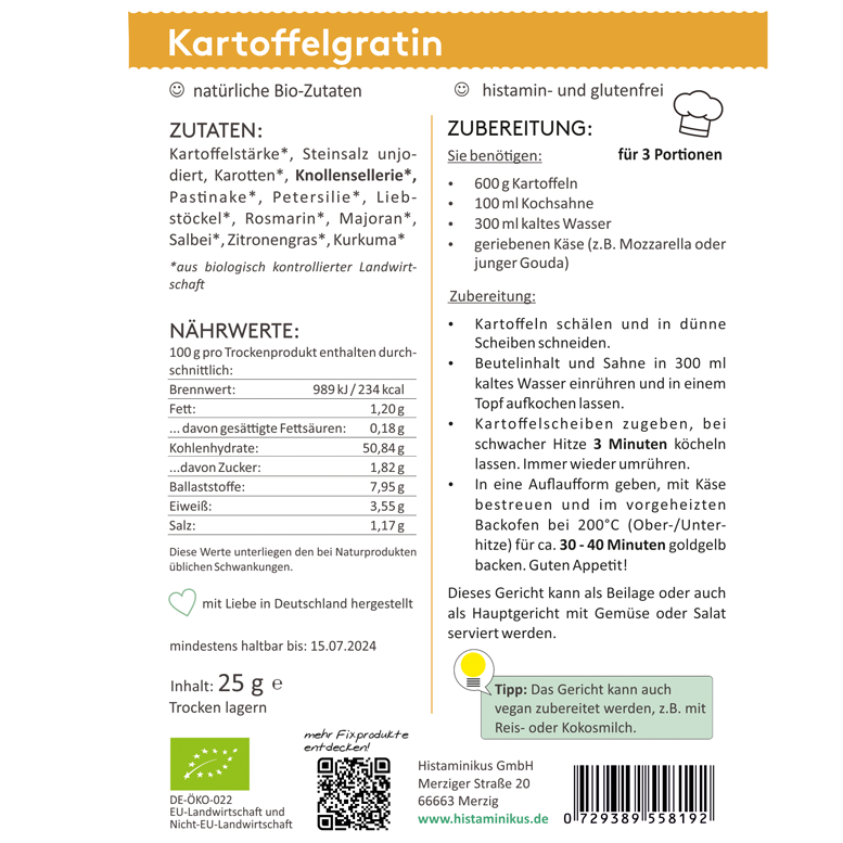 HistaFix Bio Kartoffelgratin, 4er Bundle