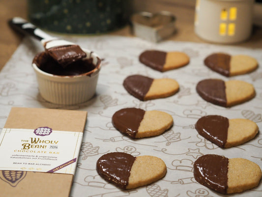 Zimt-Butterplätzchen mit Schokoguss