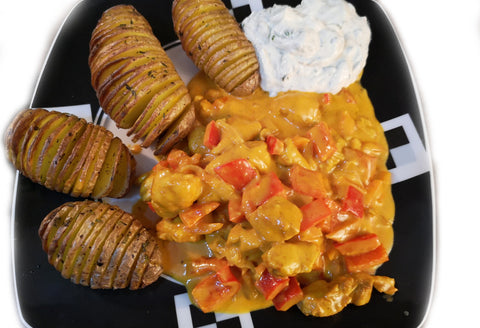 Hähnchengyros mit Fächerkartoffeln