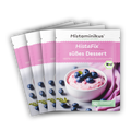 4 Päckchen vom süßssen Dessert hintereinander aufgereiht