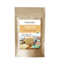 Beutelverpackung der Histaminikus Bio-Brotbackmischung „Tipharah“. Aufdruck: histaminarm und glutenfrei, mit Hefe oder Backpulver backen, Bio-zertifiziert. Abgebildet ist ein angeschnittenes helles Brot mit weicher Krume. In der Ecke das grüne Label „Histaminarm, glutenfrei, laborgeprüft“.